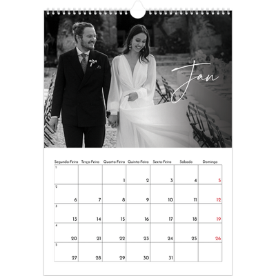 Calendário A3 — Escrita elegante [Janeiro]