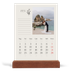 Calendário de mesa com suporte em madeira - vertical  — Iniciais em flor [Fevereiro]