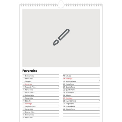 Calendário A3 — Desenhe o seu próprio produto [Fevereiro]