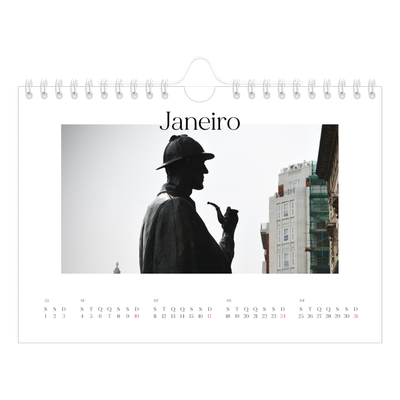 Calendário A5 horizontal — O meu diário de viagem [Janeiro]