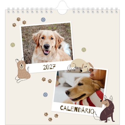 Calendário quadrado — Cãozinho brincalhão [capa]