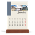 Calendário de mesa com suporte em madeira - vertical  — Vistas do mundo [Janeiro]