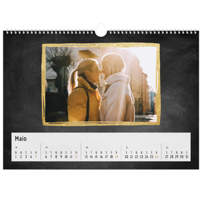 Calendário A3 Horizontal — Molduras com purpurinas [capa]