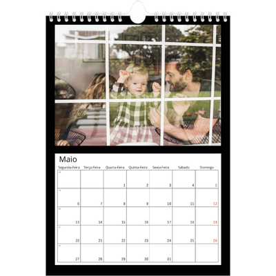 Calendário fotográfico A4 — Margem preta [capa]