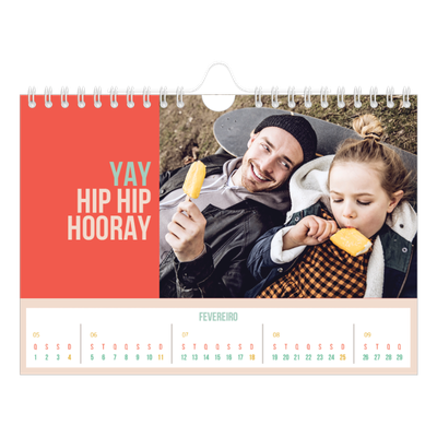 Calendário A5 horizontal — Brilhante e bonito [Fevereiro]