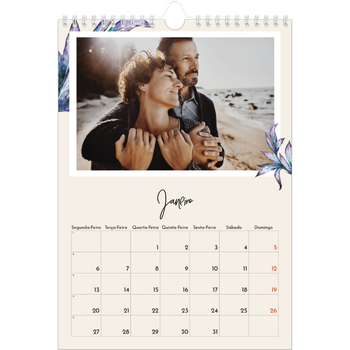 Calendário fotográfico A4 — Flores pintadas