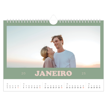 Calendário de Fotografias A4 Paisagem — Molduras retro
