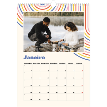 Calendário fotográfico A3 — Linhas retro
