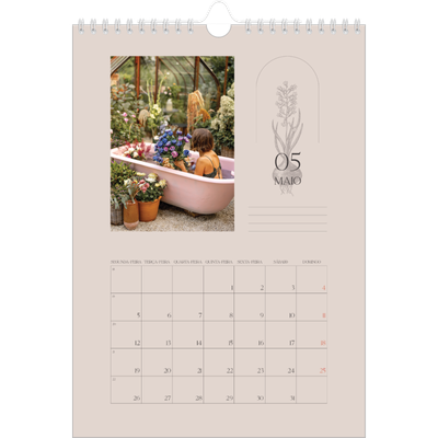 Calendário fotográfico A4 — Botânica simples [capa]