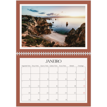 Calendário fotográfico duplo A4 — Cores clássicas