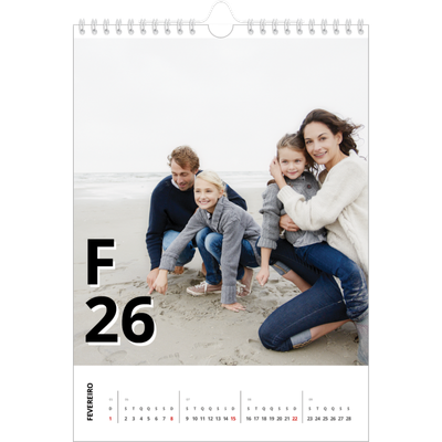 Calendário fotográfico A4 — Estilo de carta [Fevereiro]