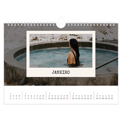 Calendário A4 horizontal — A edição de retrato [Janeiro]