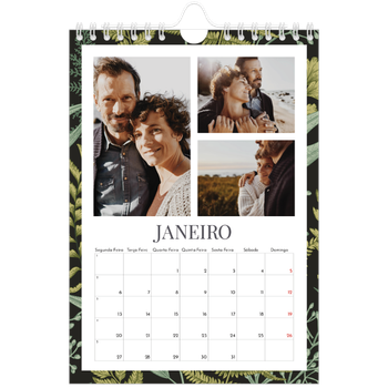Calendário A5 — Papéis de parede florais