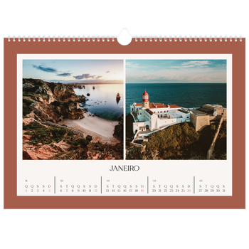 Calendário fotográfico horizontal A3 — Cores clássicas