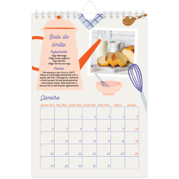 Calendário A5 — Receitas do ano