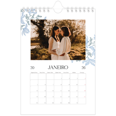 Calendário A5 — Floral elegante [Janeiro]