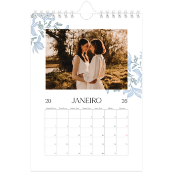 Calendário A5 — Floral elegante