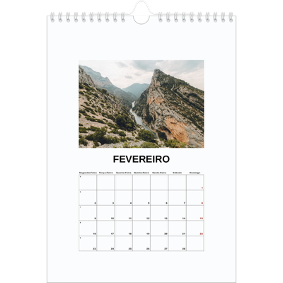 Calendário fotográfico A4 — Fotografia simples [Fevereiro]