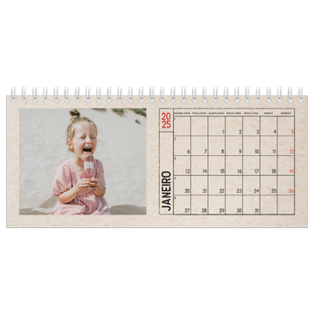 Calendário de Fotografias de Mesa — Efeito de carimbo de artesanato
