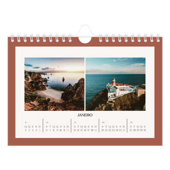 Calendário de Fotografias A5 Paisagem — Cores clássicas