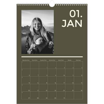 Calendário fotográfico A3 — Contemporâneo arrojado