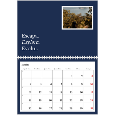 Calendário A4 duplo — Terra editorial [Janeiro]