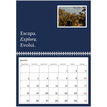 Calendário fotográfico duplo A4 — Terra editorial