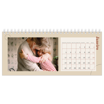 Calendário de Fotografias de Mesa — Texto assimétrico