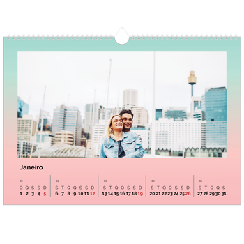 Calendário fotográfico horizontal A3 — Tons pastel