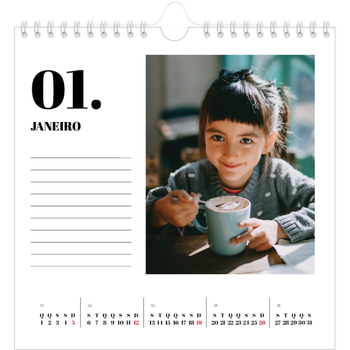 Calendário fotográfico quadrado — Serif e momentos