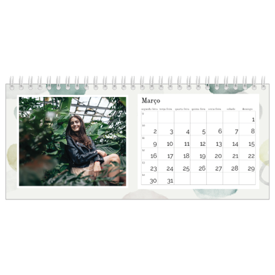 Calendários de mesa — Manchas de aquarela [Março]