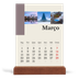 Calendário de mesa com suporte em madeira - vertical  — Vistas do mundo [Março]
