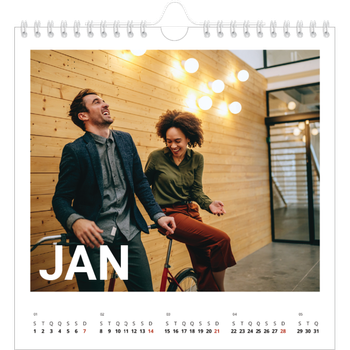 Calendário fotográfico quadrado — Mês grande