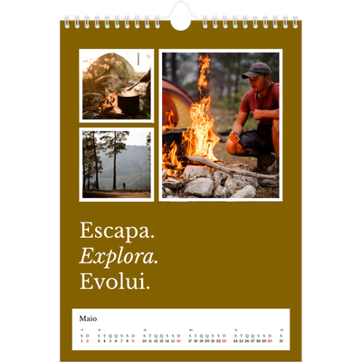 Calendário fotográfico A4 — Terra editorial [Maio]