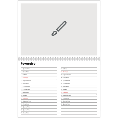 Calendário A4 duplo — Desenhe o seu próprio produto [Fevereiro]