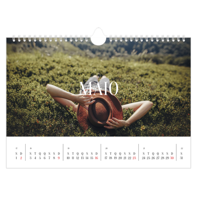 Calendário A4 horizontal — Escapadinha infinita [Maio]