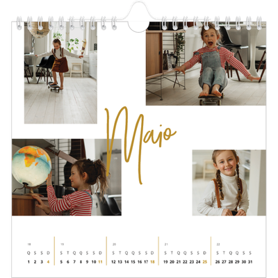 Calendário quadrado — Marcador dourado [capa]