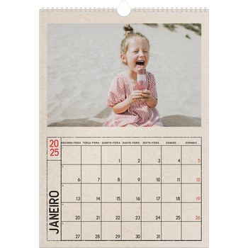 Calendário fotográfico A3 — Efeito de carimbo de artesanato