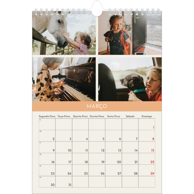 Calendário fotográfico A4 — Capítulos pastel [Março]