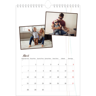 Calendário fotográfico A4 — Embrulho floral [Abril]