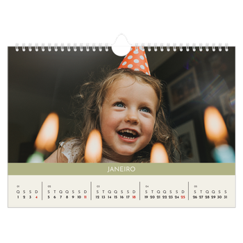 Calendário de Fotografias A4 Paisagem — Capítulos pastel