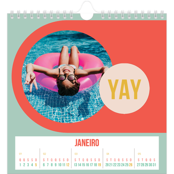 Calendário fotográfico quadrado — Brilhante e bonito