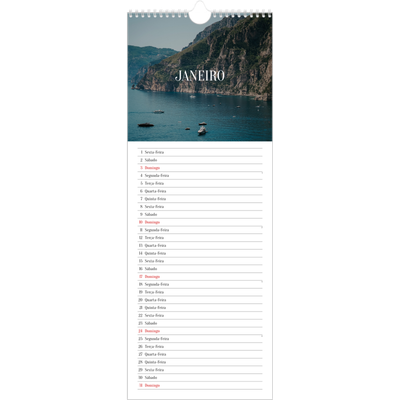 Calendário fino  — Escapadinha infinita [Janeiro]