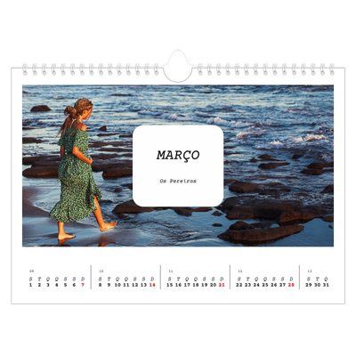 Calendário A4 horizontal — A história completa [Março]