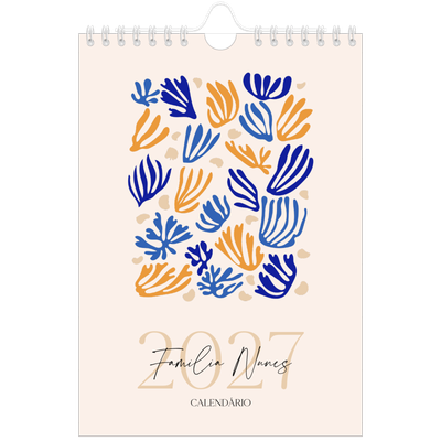 Calendário A5 — Coral minimalista [capa]