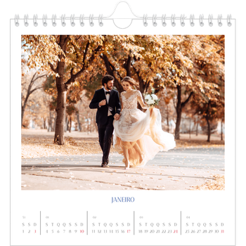 Calendário fotográfico quadrado — Clássico cobalto