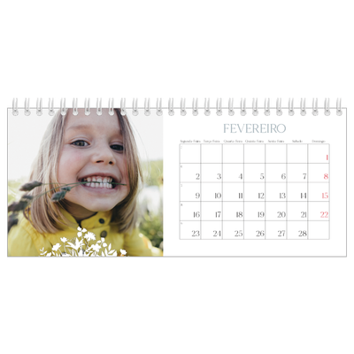 Calendários de mesa — Motivo floral [Fevereiro]