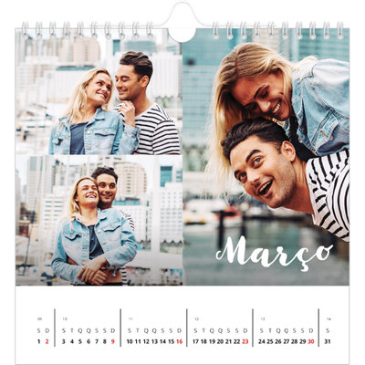 Calendário quadrado — Script simples [Março]