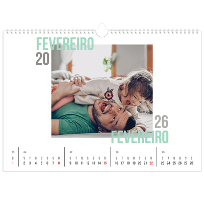 Calendário A3 Horizontal — Tipo de casal [Fevereiro]