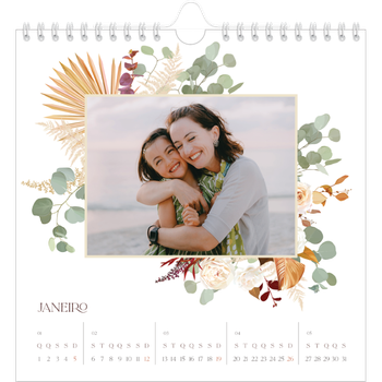 Calendário fotográfico quadrado — Boho